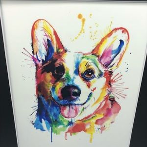 Colorful Corgi Art Print 11x14 inch